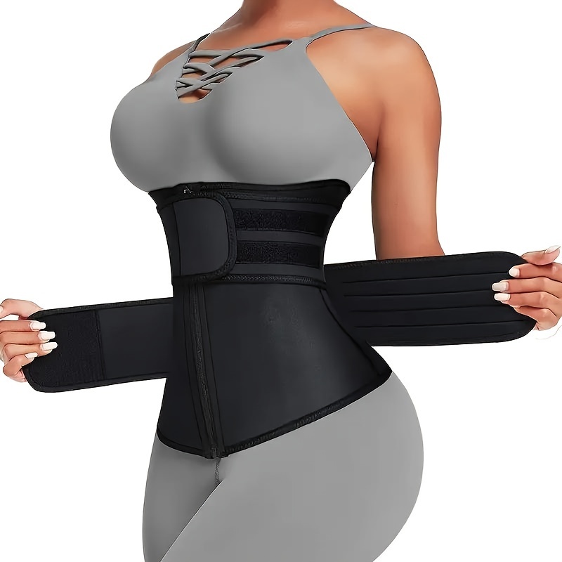 Sweat Waist Trainer Belt Neoprene - แบบไดนามิกผู้หญิงเอวเทรนเนอร์เข็มขัดกระชับสัดส่วนเหงื่อปรับซิปเสริม Body Shaping เข็มขัดเอว