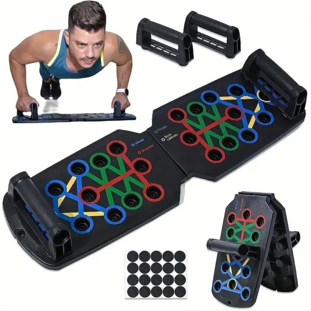 Push Up Board Foldable Multi Function - ชุดกระดานวิดพื้นแบบพกพา อเนกประสงค์ พร้อมที่จับ อุปกรณ์ออกกำลังกายแบบพับได้ สำหรับฝึกกล้ามเนื้อหน้าอก หน้าท้อง