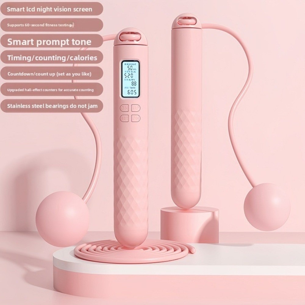 Smart Jump Rope Digital Counter - เชือกกระโดดไร้สายพร้อมตัวนับจำนวน ป้องกันการลื่นไถล เชือกกระโดดอัจฉริยะสำหรับลดน้ำหนัก เชือกกระโดดดิจิทัลสำหรับใช้ในบ้าน
