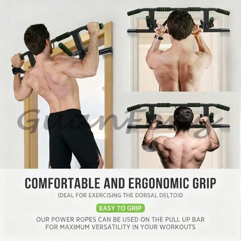 Door Pull Up Bar No Screw - บาร์ดึงข้อแบบไม่ต้องใช้สกรูติดตั้งที่กรอบประตู, บาร์ดึงข้อติดตั้งที่ขอบประตู, บาร์ออกกำลังกายที่บ้านที่ปลอดภัยสำหรับการฝึกซ้อมและออกกำลังกาย
