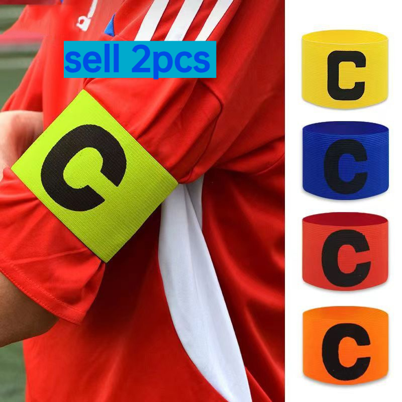 Team Sports - ปลอกแขนกัปตันทีมฟุตบอล 2 ชิ้น, อุปกรณ์ฝึกซ้อมฟุตบอลสำหรับการจัดกลุ่มทีม, ปลอกแขน C,