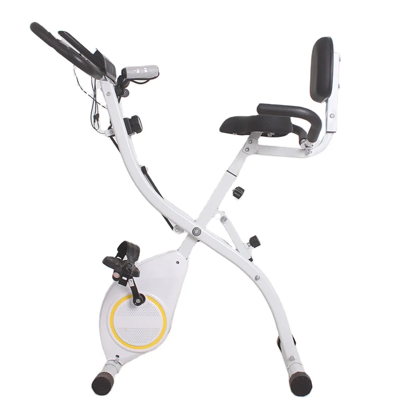 Exercise Bike Magnetic Resistance - จักรยานออกกำลังกายแบบพับได้ คุณภาพสูง สำหรับใช้ในบ้าน พร้อมแรงต้านแม่เหล็ก และเบาะหลัง