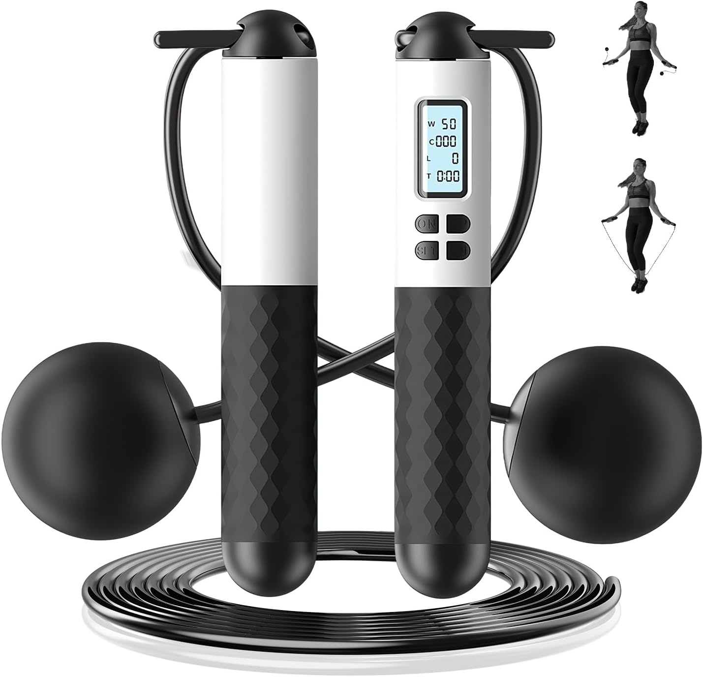 Smart Jump Rope Digital Counter - เชือกกระโดดไร้สายขนาด 6 ซม. พร้อมตัวนับ 2-in-1 เชือกกระโดดไร้สายพร้อมตัวนับ