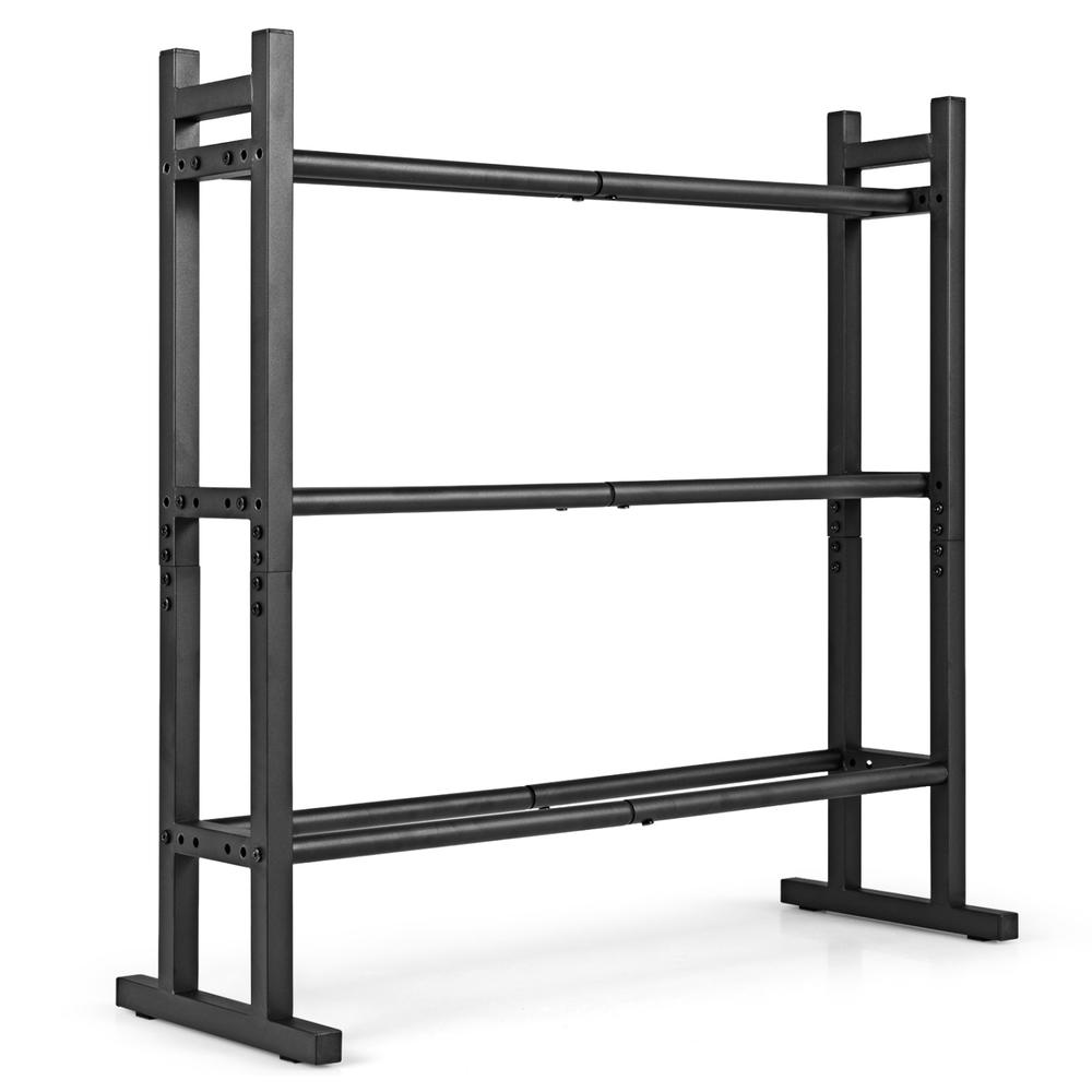 Fitness Equipment - ชั้นวางดัมเบล 3 ชั้นแบบ Heavy Duty, ชั้นวางเก็บน้ำหนักเหล็กเคลือบผงพร้อมความจุ