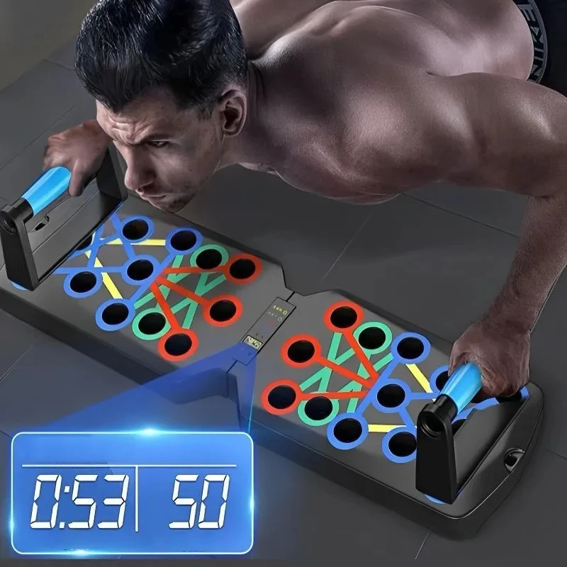 Push Up Board Foldable Multi Function - Push-up ชุดบอร์ดแบบพกพา Push-up Bar พับอุปกรณ์ฟิตเนสสําหรับหน้าอกหน้าท้องแขน/กลับการฝึกอบรม
