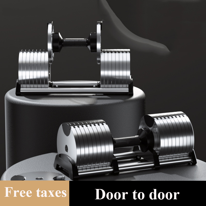 Adjustable Dumbbell Pair 40Kg - อุปกรณ์ยกน้ำหนักปรับน้ำหนักได้พร้อมฐานสำหรับผู้ชายและผู้หญิง ดัมเบลเหล็กหล่อ ชุดออกกำลังกายที่บ้าน