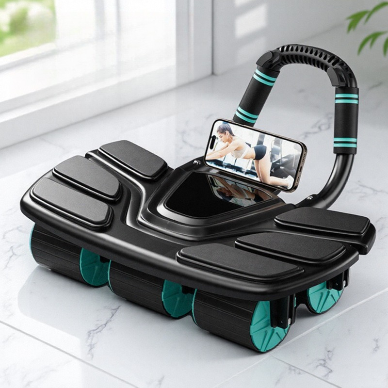 Ab Roller Wheel With Elbow Support - ล้อบริหารหน้าท้อง 6 ล้อ แบบเด้งกลับอัตโนมัติ สำหรับฝึกกล้ามเนื้อหน้าท้อง ช่วยลดหน้าท้อง