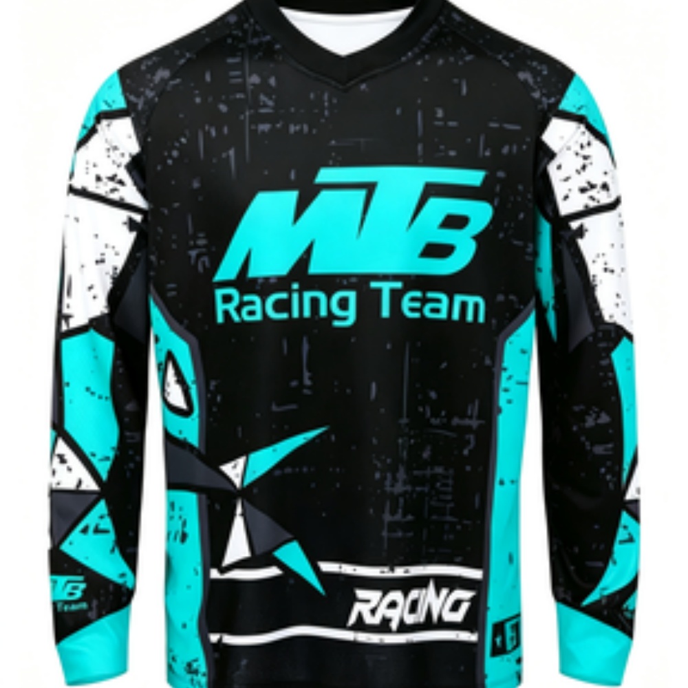 Cycling - เสื้อกีฬาแขนยาวทีม ดีไซน์ระบายอากาศ แห้งเร็ว ผ้าคุณภาพระดับมืออาชีพ สำหรับปั่นจักรยานเสือภูเขาและสวมใส่ลำลอง