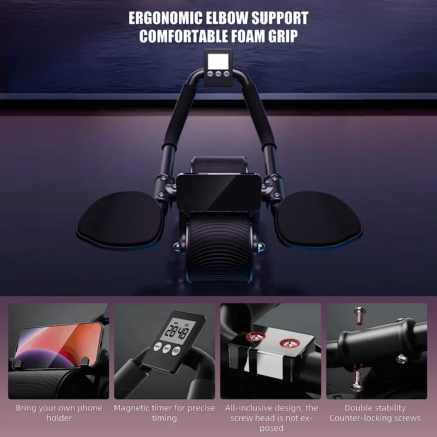 อุปกรณ์บริหารกล้ามเนื้อหน้าท้อ - Ab Roller Wheel With Elbow Support บทวิจารณ์และราคา