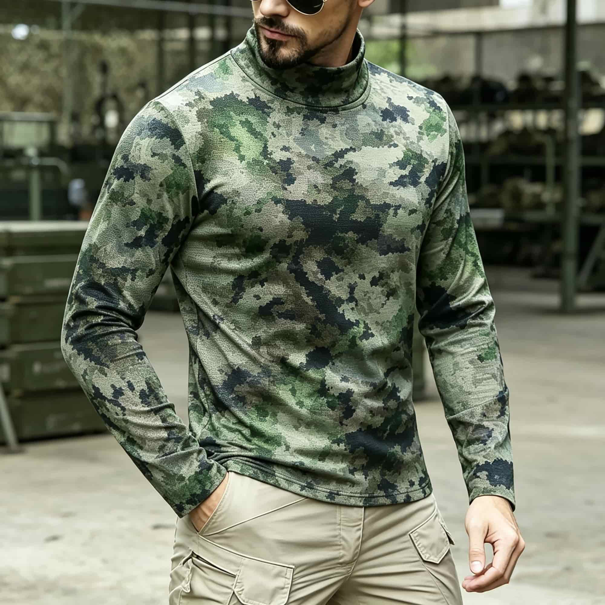เสื้อเชิ้ตแขนยาวคอเต่าลายพรางส - Hiking บทวิจารณ์และราคา