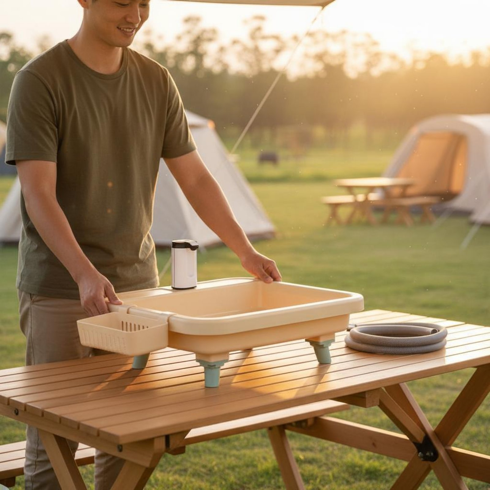 สถานีล้างมือแบบพกพา ฟังก์ชั่นป - Camping บทวิจารณ์และราคา