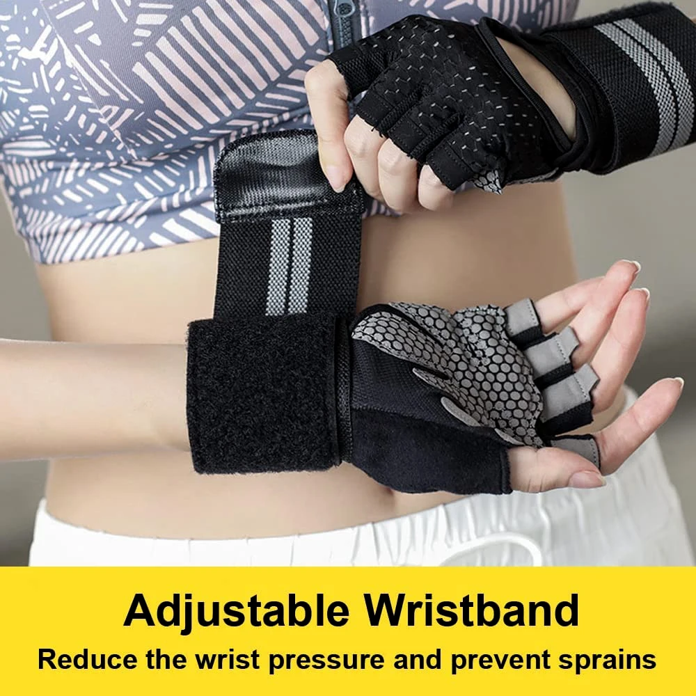 1 คู่ Half Finger GYM Fitness  - Wrist Wraps Weightlifting Support บทวิจารณ์และราคา