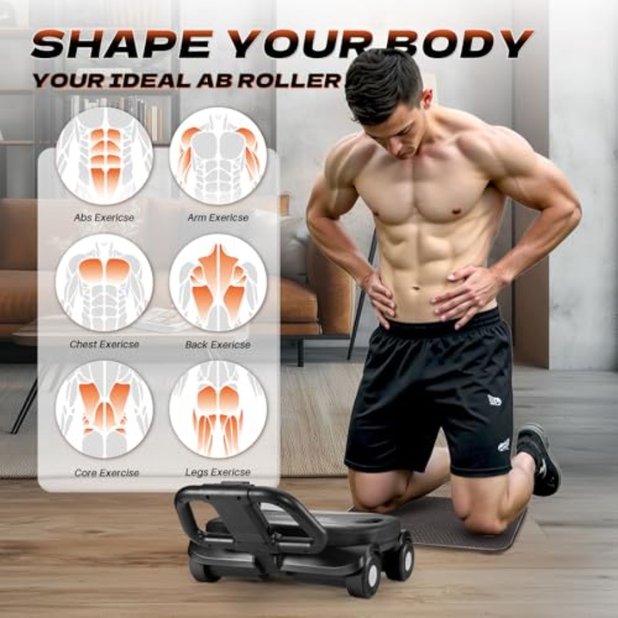 ล้อบริหารหน้าท้องสำหรับออกกำลั - Ab Roller Wheel With Elbow Support บทวิจารณ์และราคา